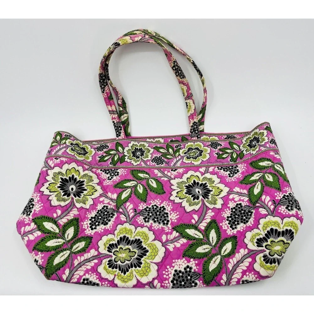 Vera Bradley Large Tote Bag Priscilla Pink Retired Quilted Shoulder Bag